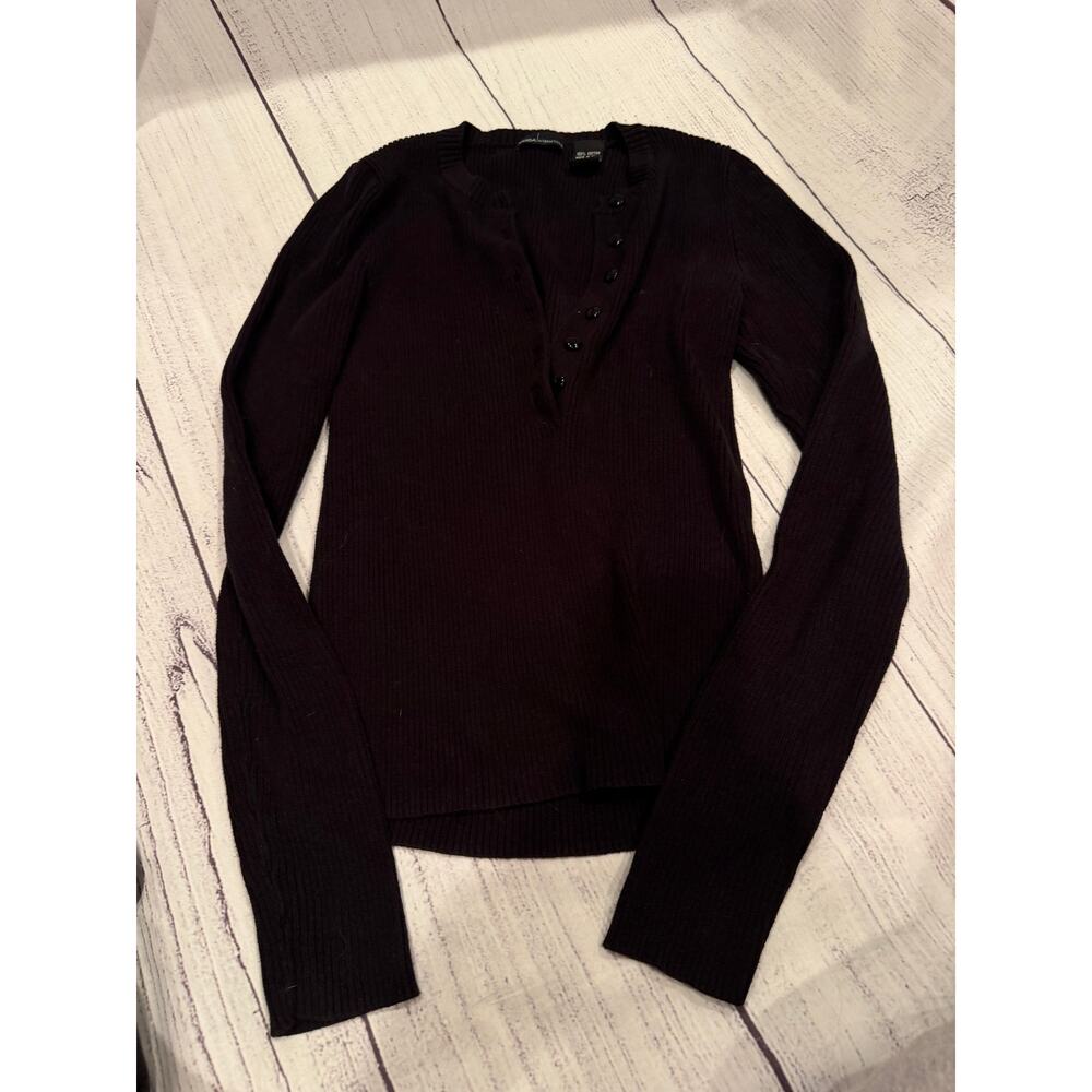 Moda International V Neck Sweater with Buttons Size M